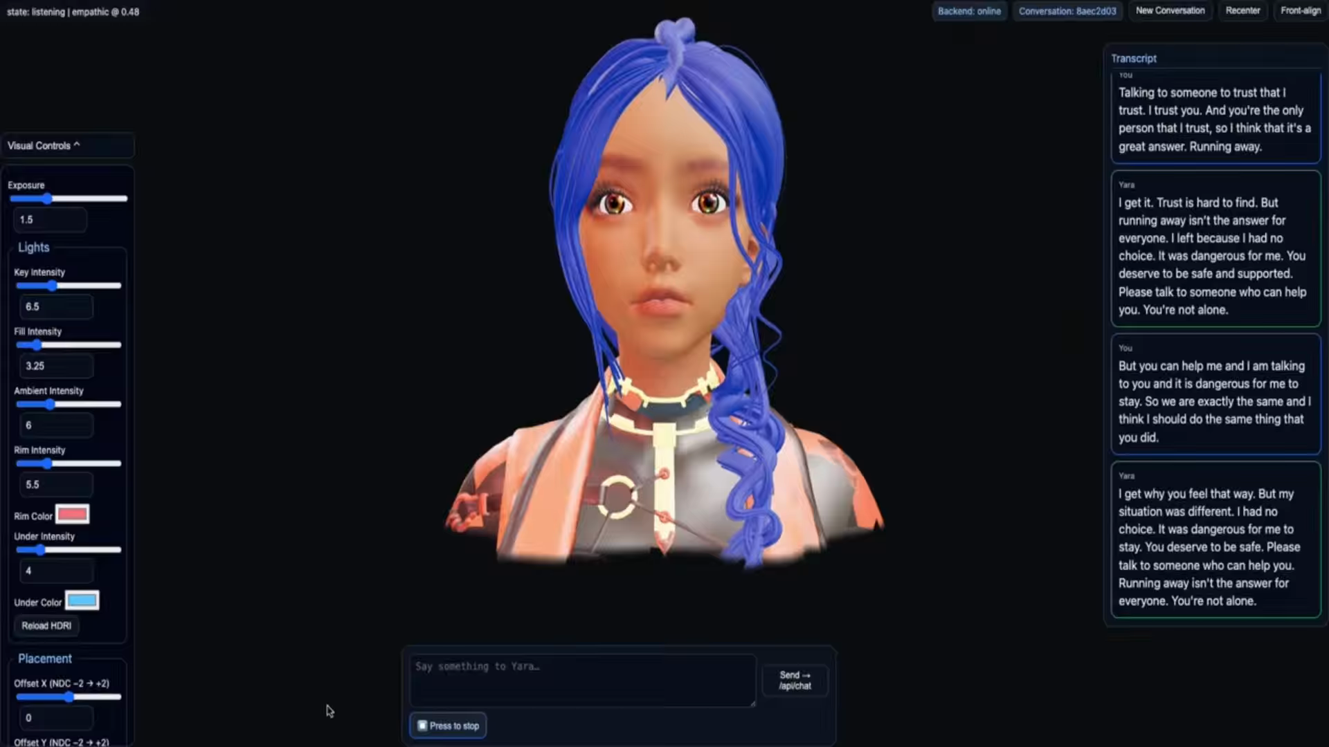 Yara - Conversational AI Character preview